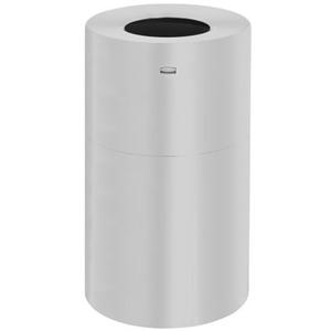Atrium®Open-Top Waste Receptacle - 21 US gal., Metal, Silver