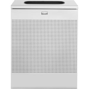 Silhouette Small Rectangular Waste Receptacle - 22.5 US gal., Steel, Silver