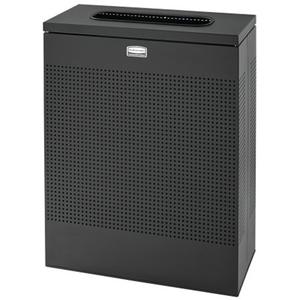 Silhouette Small Rectangular Waste Receptacle - 22.5 US gal., Steel, Black