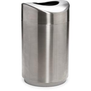Eclipse Round Open-Top Waste Receptacle - 30 US gal., Stainless Steel, Stainless Steel