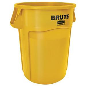 Vented Brute® Waste Container - 55 US gal., Plastic, Yellow
