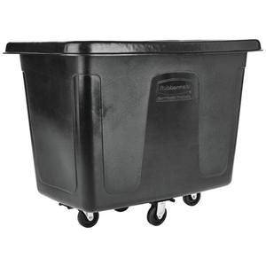 Bulk Cube Truck - 12 cu.ft., 400 lbs., Polyethylene, 42-13/16", 28", 33", Diamond Tilt, Black