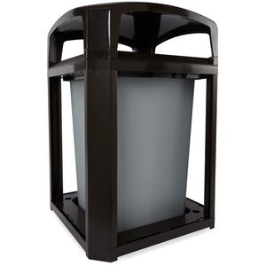 Landmark Series® Classic Container with Dome Top - 35 US gal., Plastic, Black
