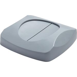 Untouchable® Square Trash Can Lid - Plastic, Swing Lid, 16" x 16", Grey