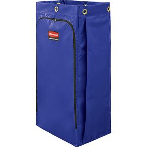 Janitorial Cleaning Cart Bag - Blue, Vinyl, 34 gal.