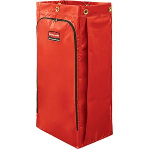 Janitorial Cleaning Cart Bag - Red, Vinyl, 34 gal.