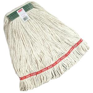 Super Stitch Wet Mop - Floor Finishing, 24 oz., Loop, Cotton, White, 1"