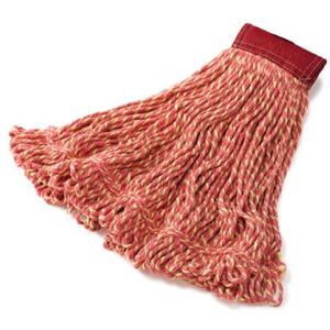 Super Stitch Wet Mop - Floor Finishing, 21 oz., Loop, Cotton/Yarn, Red, Large, 5"