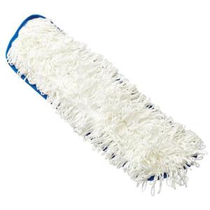 Flow™ Flat Mop - Slip On/Hook and Loop, 18"/18-1/2", 5"/5-1/2", Nylon, White and Blue