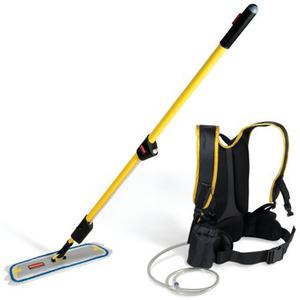 Flow™ Microfiber Flat Mop Finish Kit - 18", Yellow, 1-1/2 gal., Aluminum
