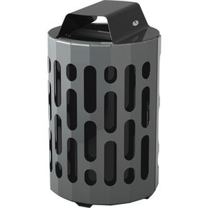 2020 Stingray Waste Receptacles - 42 US gal., Metal, 39", 23", 23", Grey with Black Top