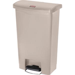 Slim Jim® Waste Container - 13 US gal., Resin, 28.30", 11.48", Beige, 17.97"