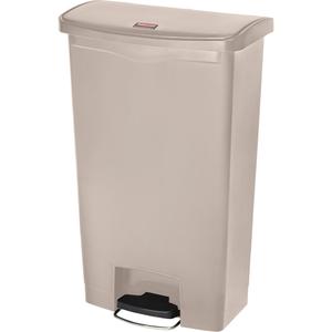 Slim Jim® Waste Container - 18 US gal., Resin, Beige, 31.6", 12.23", 19.67"