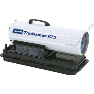 Tradesman® Forced Air Heater - Fan, Kerosene, 75,000 BTU/H, 75,000 BTU/H, 75,000, 5 US gal., 1.6, 184