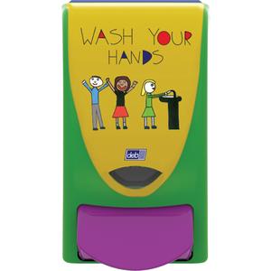 Proline™ Curve Dispenser - 1000 ml, Push, Cartridge Refill, Yellow, Green and Purple, Wash Your Hands