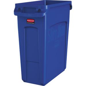 Slim Jim® Vented Containers - Deskside, 16 US gal., 23 US gal., Polyethylene, Blue, 35" x 50"