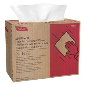 Pro Tuff-Job™ HP Interfold Popup Wipers - Heavy-Duty, 16-3/4", 9-3/4", White, 126