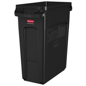 Slim Jim® Vented Containers - 16 US gal., Polyethylene, Black, 35" x 50"