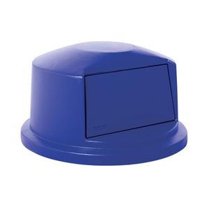 Round Brute® Tops - Plastic/Polyethylene, Dome Lid, 22" Dia., Blue, 12.25"