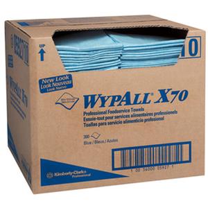 X70 Foodservice Towels - Specialty, 12-1/2", 23-1/2", 300 Sheets, Blue, 1 Ply, Case