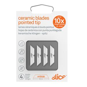 Slice™ Pointed-Tip Ceramic Box Cutter Blades - Single, 6 Packs