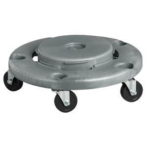 Waste Container Dolly - 24" Dia., Polyethylene, Grey