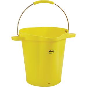 5692 Series Bucket - Yellow, Red, 5 US gal., Polypropylene, Stainless Steel, 250°F, Yellow