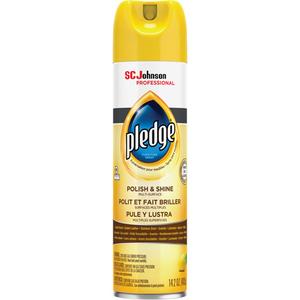 Pledge® Lemon Furniture Polish - 14.2 oz., Aerosol Can, Can, 6 Cans