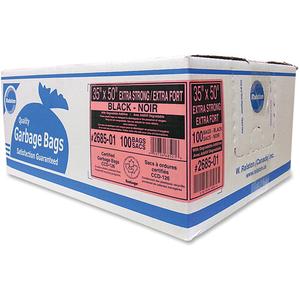 Industrial Garbage Bags - X-Strong, 100, Black, 1.17 mils, Recycled Material, Open Top, Case