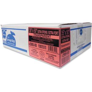 Industrial Garbage Bags - X-Strong, 100, Clear, 0.95 mils, Recycled Material, Open Top, Case