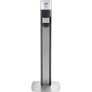 Messenger™ ES6 Silver Panel Floor Stand with Dispenser - Graphite/Silver