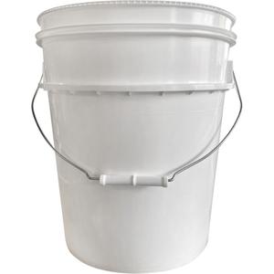 Pail with Lid - Plastic, 5.25 gal., White