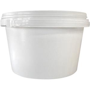 Pail with Lid - Plastic, 1.03 gal., White