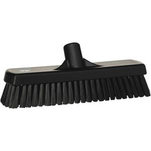Deck & Wall Scrub Broom - Polyester, 12", Stiff, Black, Black, Polypropylene