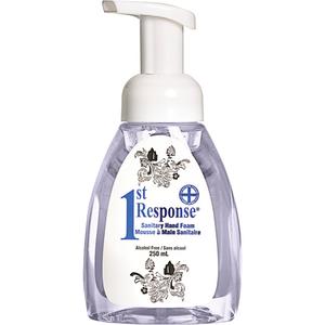 1st Response® Sanitary Hand Foam - Liquid, 250 ml, Pump Bottle, Unscented, Bottle, 12 Bottles, 0%