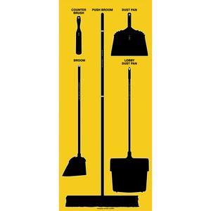 Ultra Aluma-Lite™ Dry Shadow Board (English Only) - 68", 30", Aluminum, Yellow, Black, Not Included, English, '-40° to 176°F