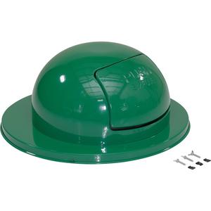Drum Waste Disposal Top - Metal, Dome Lid, 23-1/2" Dia., Green, 1