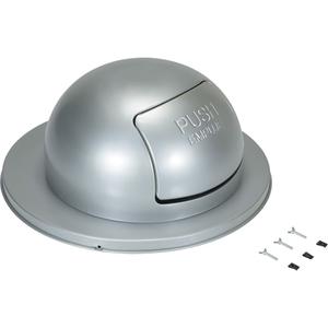 Drum Waste Disposal Top - Metal, Dome Lid, 23-1/2" Dia., Grey, 1