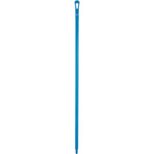 Ultra Hygiene Handle - Ergonomic, Polypropylene, 59", 1-1/4", Euro Threaded, Blue, Broom/Squeegee/Scraper