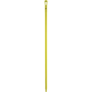 Ultra Hygiene Handle - Ergonomic, Polypropylene, 59", 1-1/4", Euro Threaded, Yellow, Broom/Squeegee/Scraper