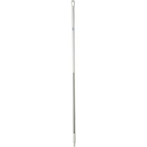 Handle - Standard, Aluminum, 59", 1-1/4", Euro Threaded, White, Broom/Squeegee/Scraper