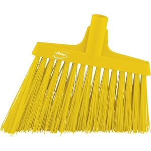 Angle Broom Head - Polyester, 12", X-Coarse, Yellow, Yellow