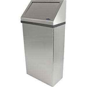 Wall Mounted Waste Receptacle - 13.2 US gal., Stainless Steel, 22 Gauge Stainless Steel, 20 Gauge Stainless Steel, Stainless Steel Type 304 No. 4, 8.1"