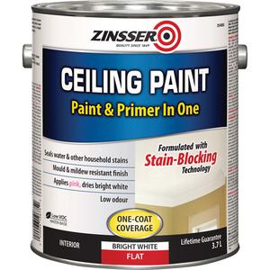 Ceiling Paint & Primer in One - Gallon, White, 3.78 L, 3.78 L, Very Flat, White