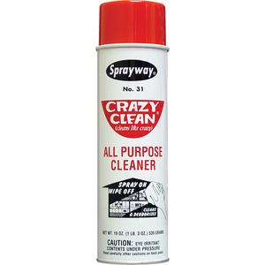 Crazy Clean® All Purpose Cleaner - 20 oz., Aerosol Can, 19 oz., White, Floral, Solid Cone