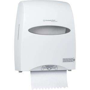 Sanitouch Hard Roll Towel Dispenser - Manual/No-Touch, 12.63", 10.2", 16.13", ABS Plastic, White