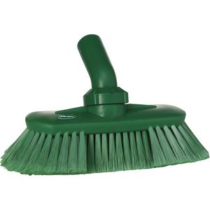 Angle-Adjustable Water-Fed Washing Brush - Vessel, Green, 9-1/4", Soft, 2-3/4", 5-1/2"