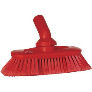 Angle-Adjustable Water-Fed Washing Brush - Vessel, Red, 9-1/4", Soft, 2-3/4", 5-1/2"