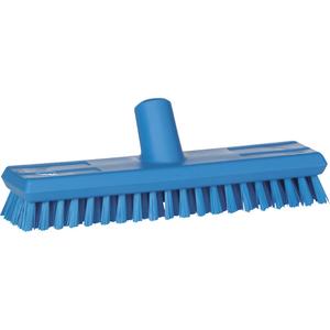 Water-Fed Deck Scrub Brush - Polyester, 10-3/4", X-Coarse, Blue, Blue, 3", 3-1/2"