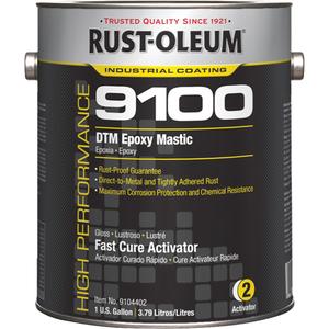 9100 System DTM Epoxy Mastic Fast Cure Activator - Gallon, Clear, 1 gal./3.78 L, 18.9 L/5 gal., 1 gal., Gloss, 2 Years (Unopened Containers), 350 g/l
